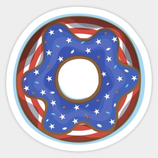American Flag Donut USA Sticker